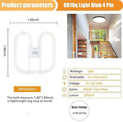 28W Compact Fluorescent Lamp GR10q 4-Pin Bulb, CFL Light Bulb 6000K Cold White Non-Dimmable, AC 220V, Low Energy Light Bulb for Flush Ceiling Light, 1 Pack. [Energy Class F]