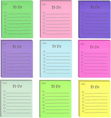 9-Pack To-Do List Sticky Notes, Colorful Lined Self-Stick Notepads, 450 Sheets