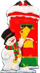 Glittering Window Silhouette Brand Santa 20 Light Mains Operated (Santa Presents Sack)