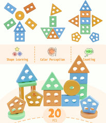 Wooden Shape Sorter Montessori Toy for Toddlers 1–3 Years | Educational Sensory Learning Toy for Boys & Girls