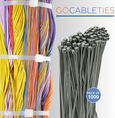 Gocableties Silver Nylon Cable Ties 300mm x 3.6mm Bulk Pack
