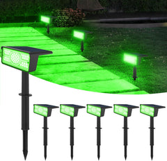 8-Pack Solar Spot Lights Outdoor Garden, 2-in-1 Green Light Solar Garden Lights with IP65 Waterproof and 2 Lighting Modes for Yard, House, and Pathway Ornaments