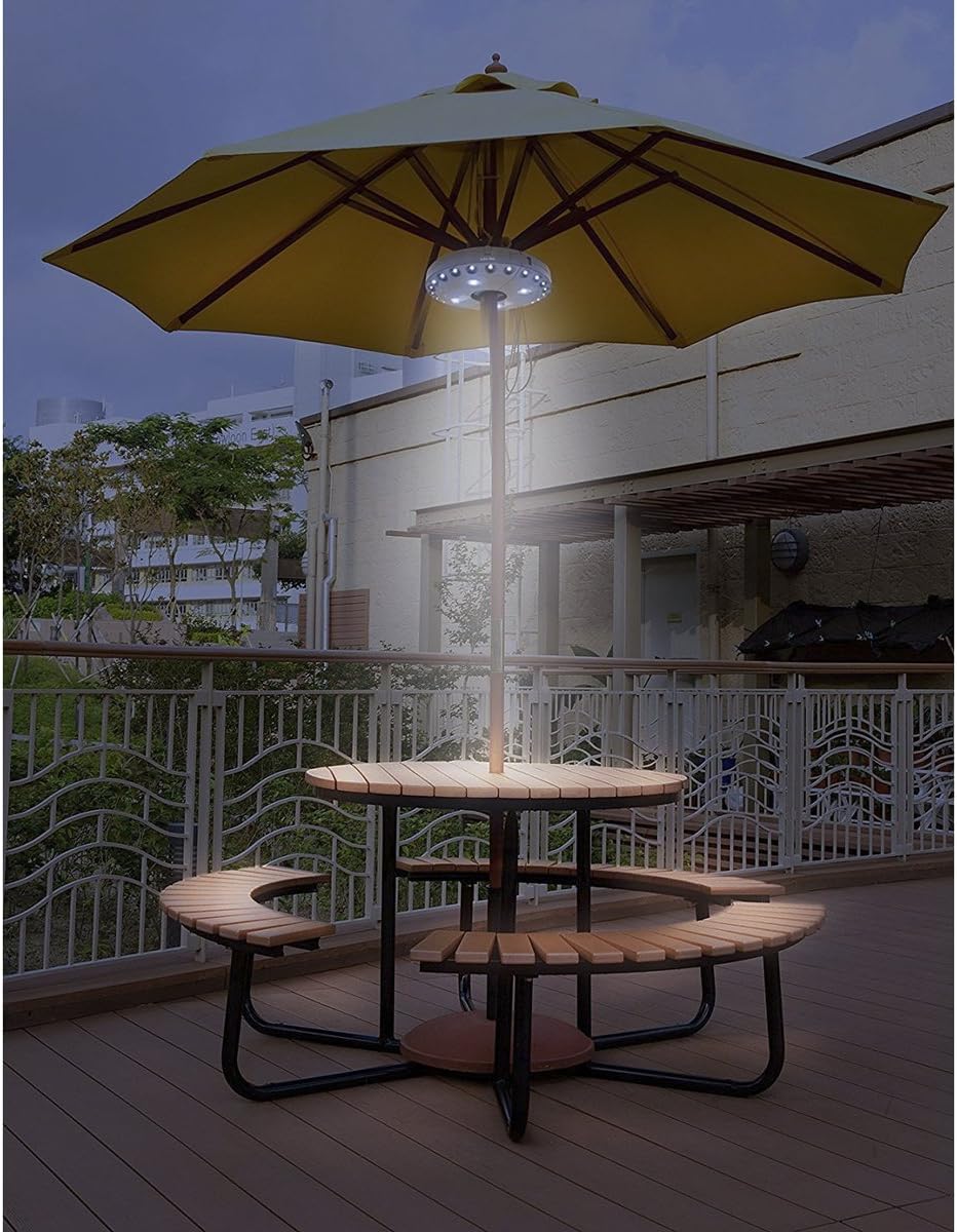 28 LED Cordless Parasol Lights with 28 Super Bright LED for Patio Umbrellas, Camping Tents or Outdoor Activities (Silver)