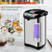 COSTWAY 5L Instant Hot Water Dispenser – 5 Temperature Settings, 3 Dispensing Methods, Rotating Base, Timer & Auto Shut-Off