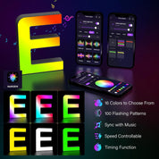 LED Letter Light E USB RGB Color Changing