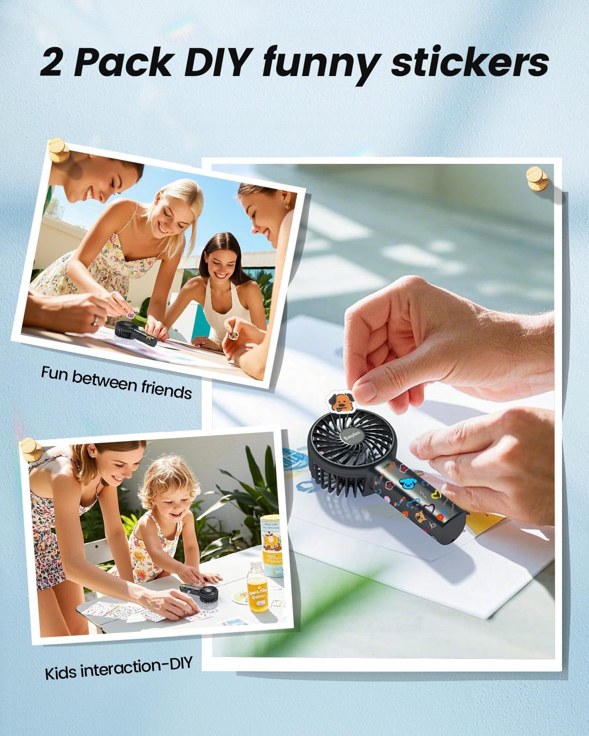 Mini Handheld Fan 3000mAh USB Rechargeable Portable Fan