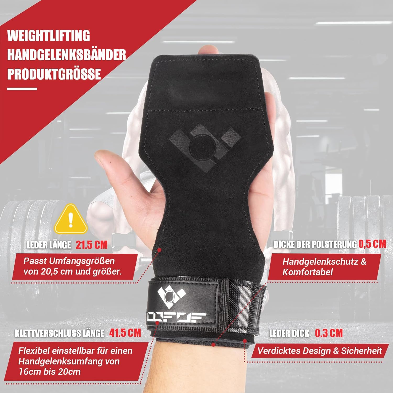 Double Layer Leather Weight Lifting Wrist Straps – Padded Hooks for Deadlift & Powerlifting