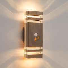Outdoor up down wall light with motion sensor


