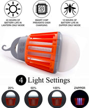 USB Rechargeable Mosquito Repellent Camping Lantern – Waterproof Bug Zapper with LED Light & Hook