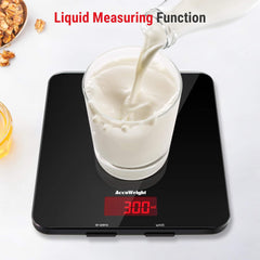 ACCUWEIGHT 201 Digital Kitchen Scale, 11lb/5kg Glass Platform with LCD Display
