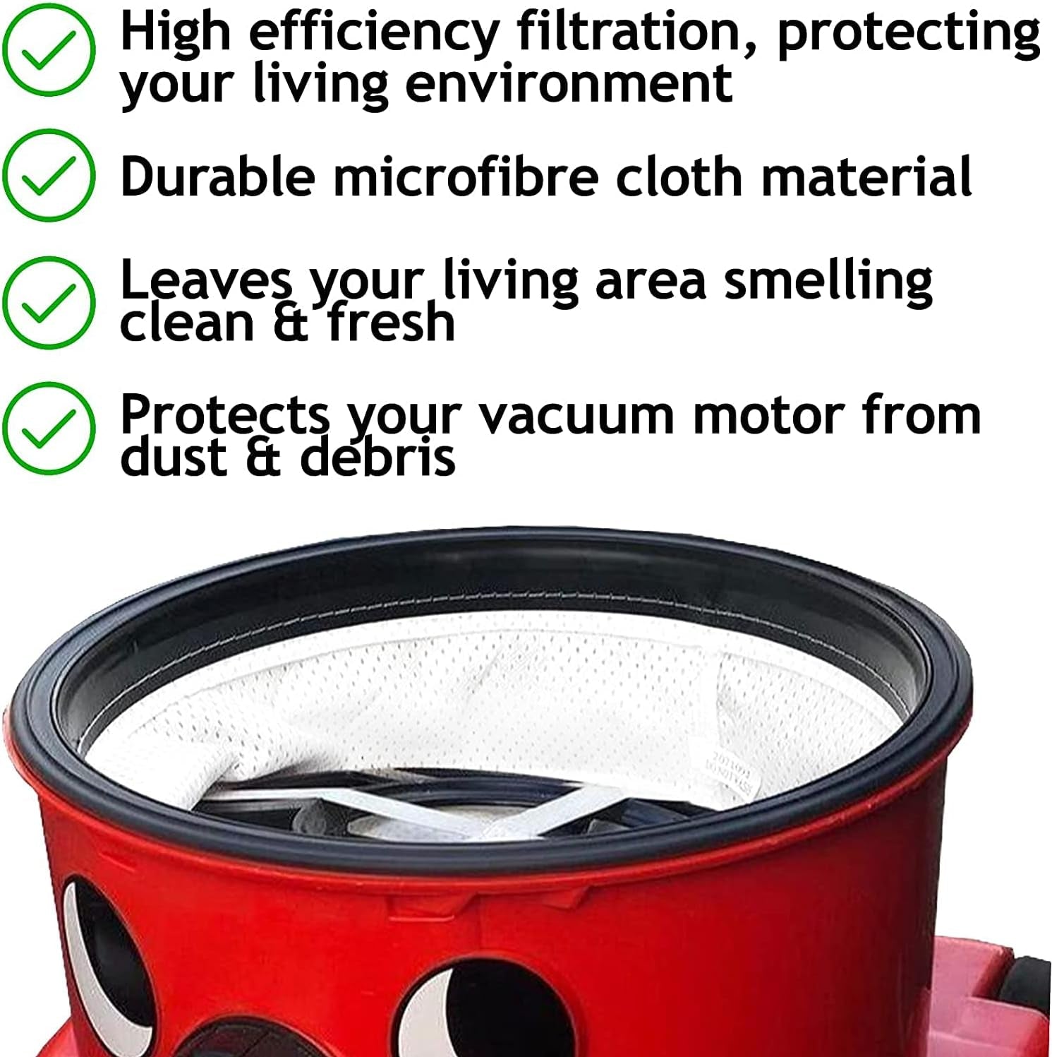 SPARES2GO 12" Microfibre Round Vacuum Filter