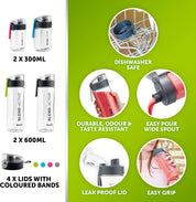 Blend Active Personal Blender & Smoothie Maker 350W | Family Pack with 4 Portable Bottles (300ml & 600ml) | Leak-Proof Lids