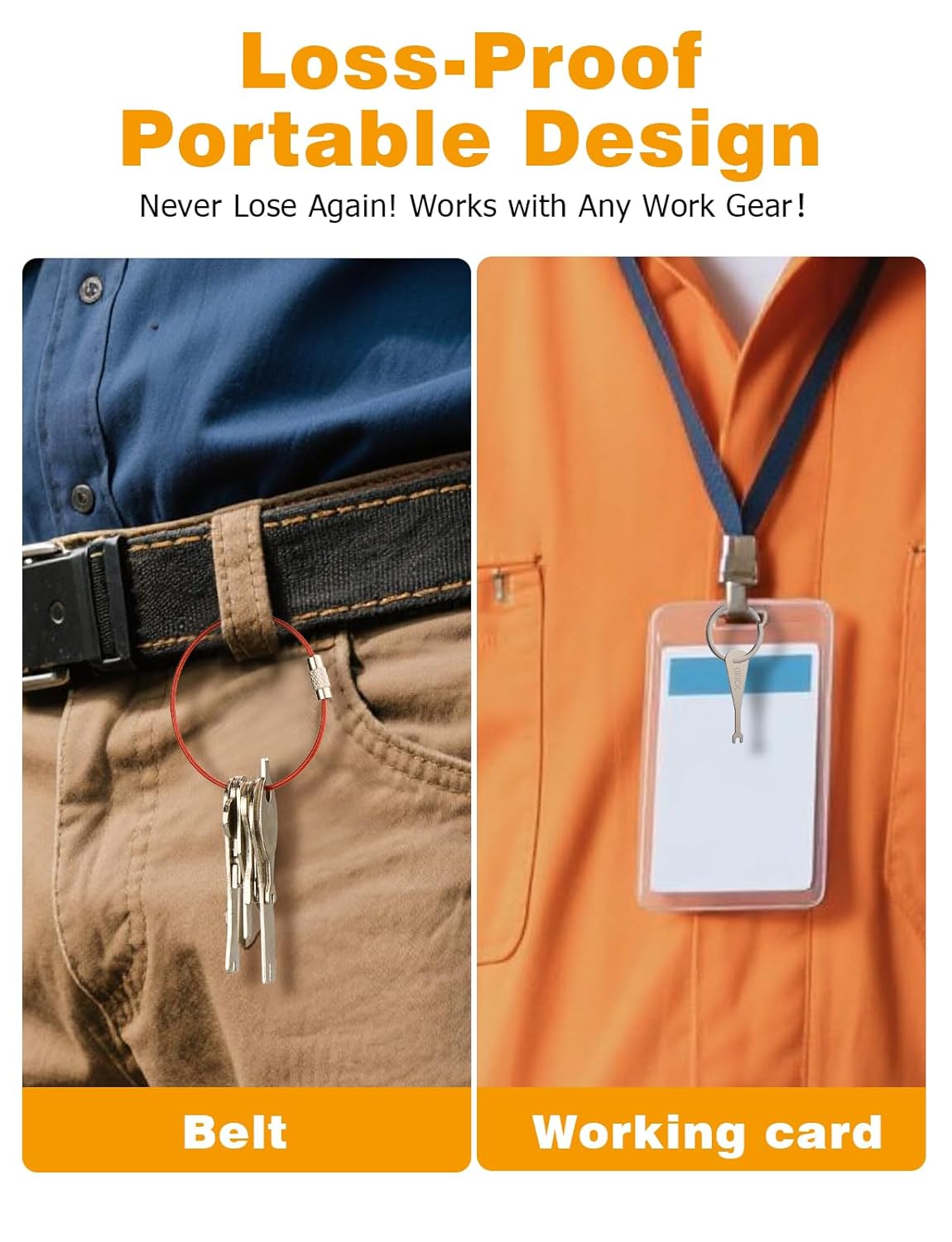 Emergency Light Test Key Set 11 Pack with Braided Key Ring