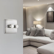 Intelligent Double Wall Dimmer Switch 200W, 2 Way, Brushed Steel