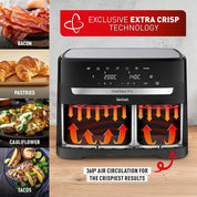 Tefal Easy Fry Dual Zone Digital Air Fryer, 8.3L – 2 Drawers, 8-in-1 Functions, 6 Portions, Extra Crisp, Non-Stick, Dishwasher Safe