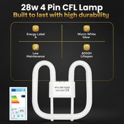 28W GR10q 2D CFL Butterfly Bulb 3500K 2000LM