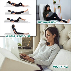 Extra Large Foam Wedge Cushion – Bed & Leg Rest Pillow with Washable Cover, 20