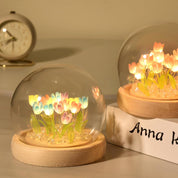 Colorful 20 Tulips Flower Night Lamp with Fairy Lights – Cute Battery Powered Bedroom Decor Gift
