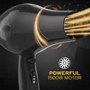 Hair Dryer for Women – Afro Hairdryer with Pik, 3 Heat Settings, Black