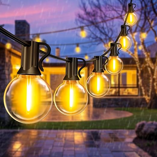 10M Outdoor Festoon Lights – G40 Bulbs, Waterproof & Connectable