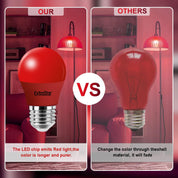 E27 LED G45 Red Bulb 4W, 180° Beam Angle, Pack of 6