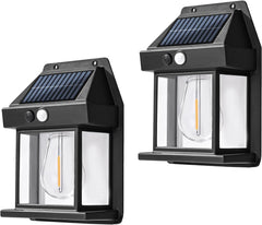 Solar Wall Lights Outdoor, 2 Pack Dusk to Dawn Motion Sensor Lights, Waterproof with 3 Modes, for Patio, Garage, Shed