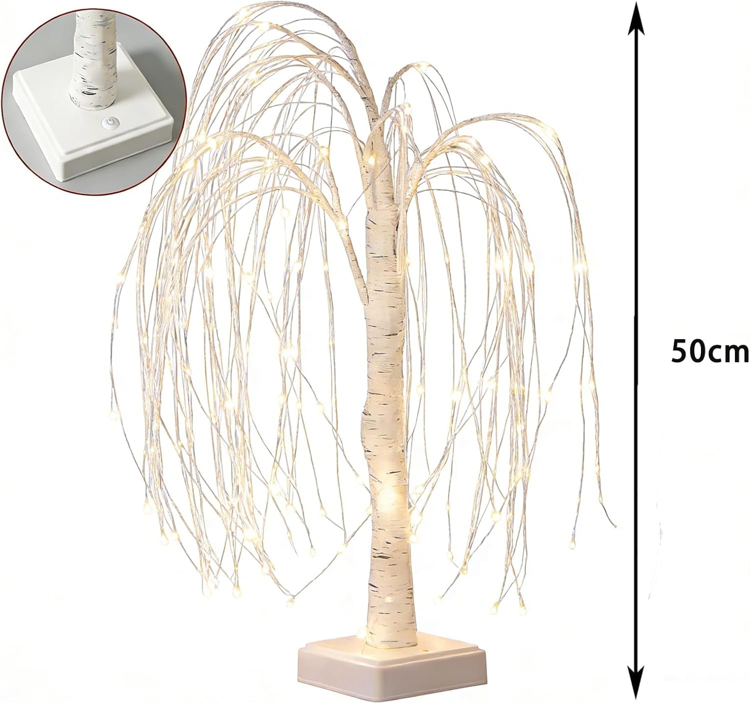 LED Willow Tree Table Lights with 192 LEDs, 20 Inch Decorative Branch Lamp with 8 Lighting Modes for Home and Event Décor