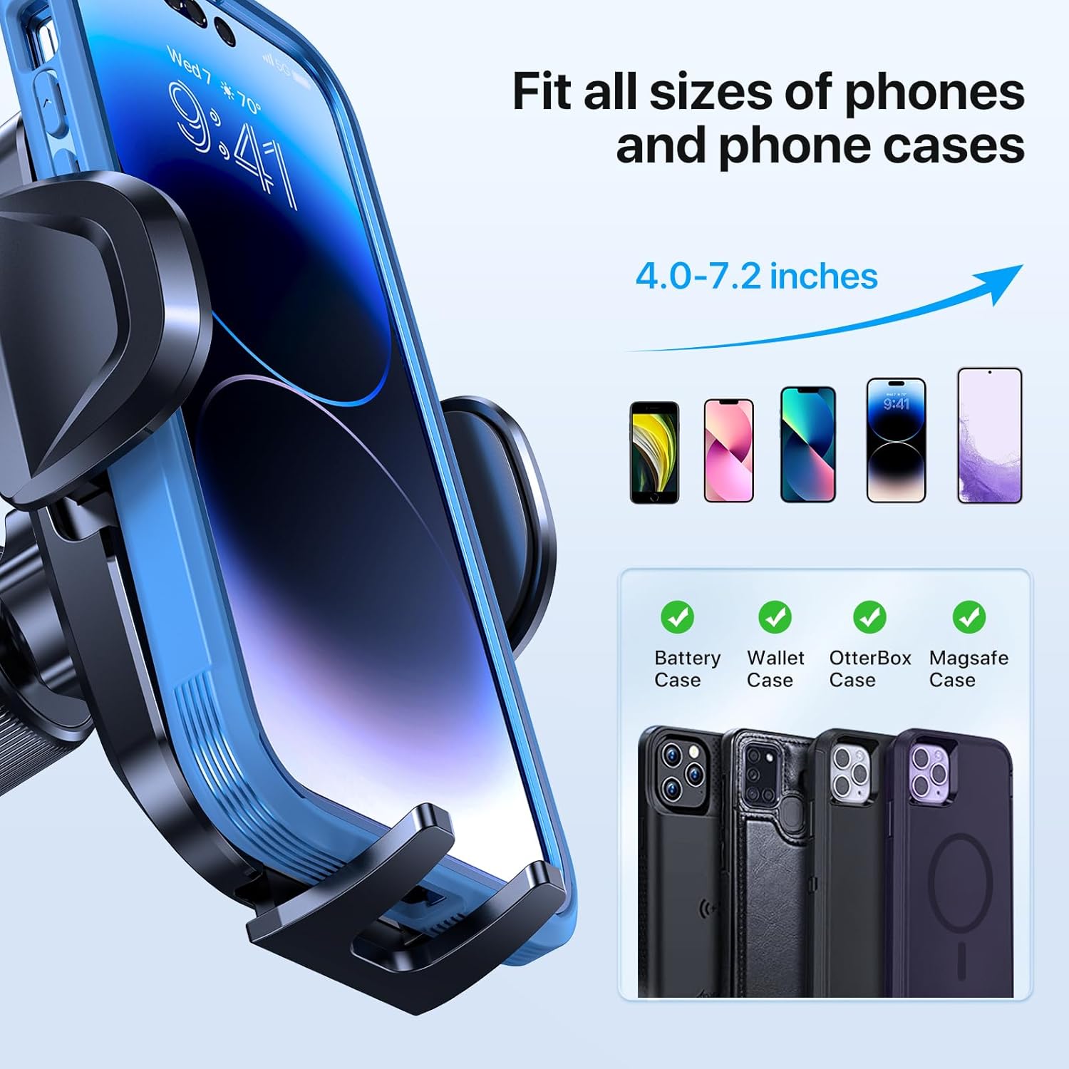 Miracase Ultra Stable Double-Hook Air Vent Car Phone Holder – Black