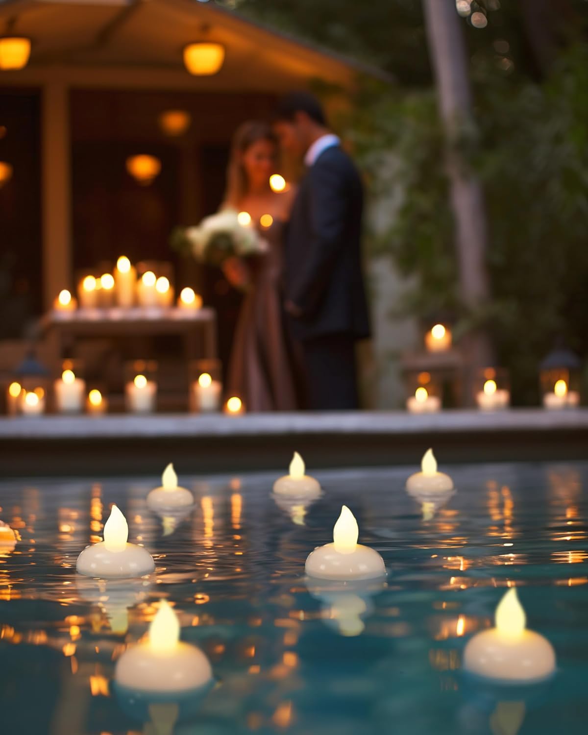 24 Pack Waterproof Flameless Floating Tealights, Warm White Battery Flickering LED Tea Lights Easter Candles - Wedding, Party, Centerpiece, Pool & SPA…