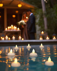 24 Pack Waterproof Flameless Floating Tealights, Warm White Battery Flickering LED Tea Lights Easter Candles - Wedding, Party, Centerpiece, Pool & SPA…