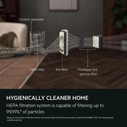 AEG ANIMAL 5000 Bagless Vacuum Cleaner, 3L, Compact, 78dB, 8.5m Action Radius, High Filtration, Multi-Surface, Dark Red
