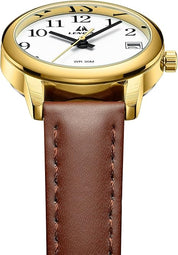Elegant Women’s Analog Quartz Watch – Waterproof Leather Strap Ladies Wristwatch