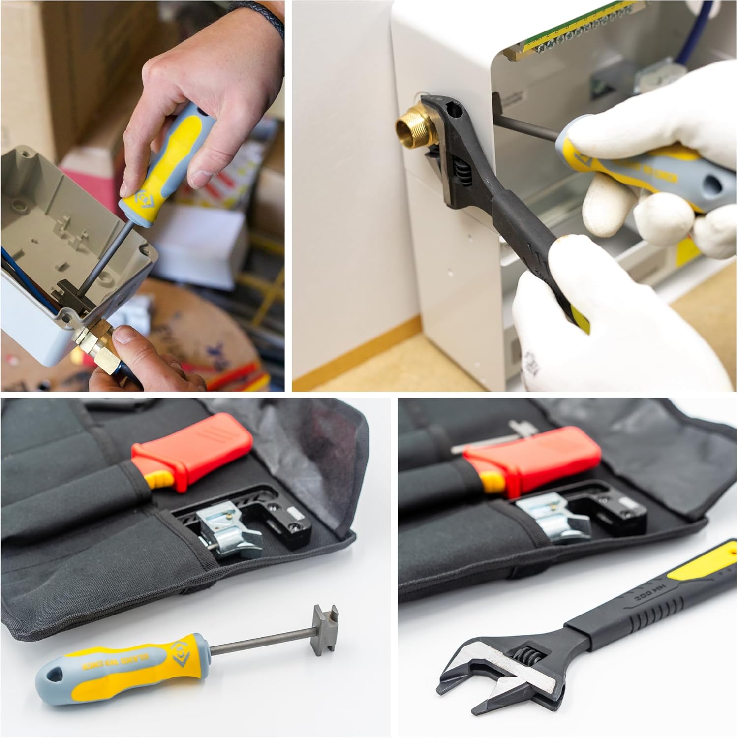 C.K Tools Complete SWA Termination Kit for Professional Electricians - Includes Armourslice Evo Armoured Cable Stripper, VDE Sheath Knife, Slim Jaw Wrench, Gland Wrench in Handy Tool Roll, CK T5992