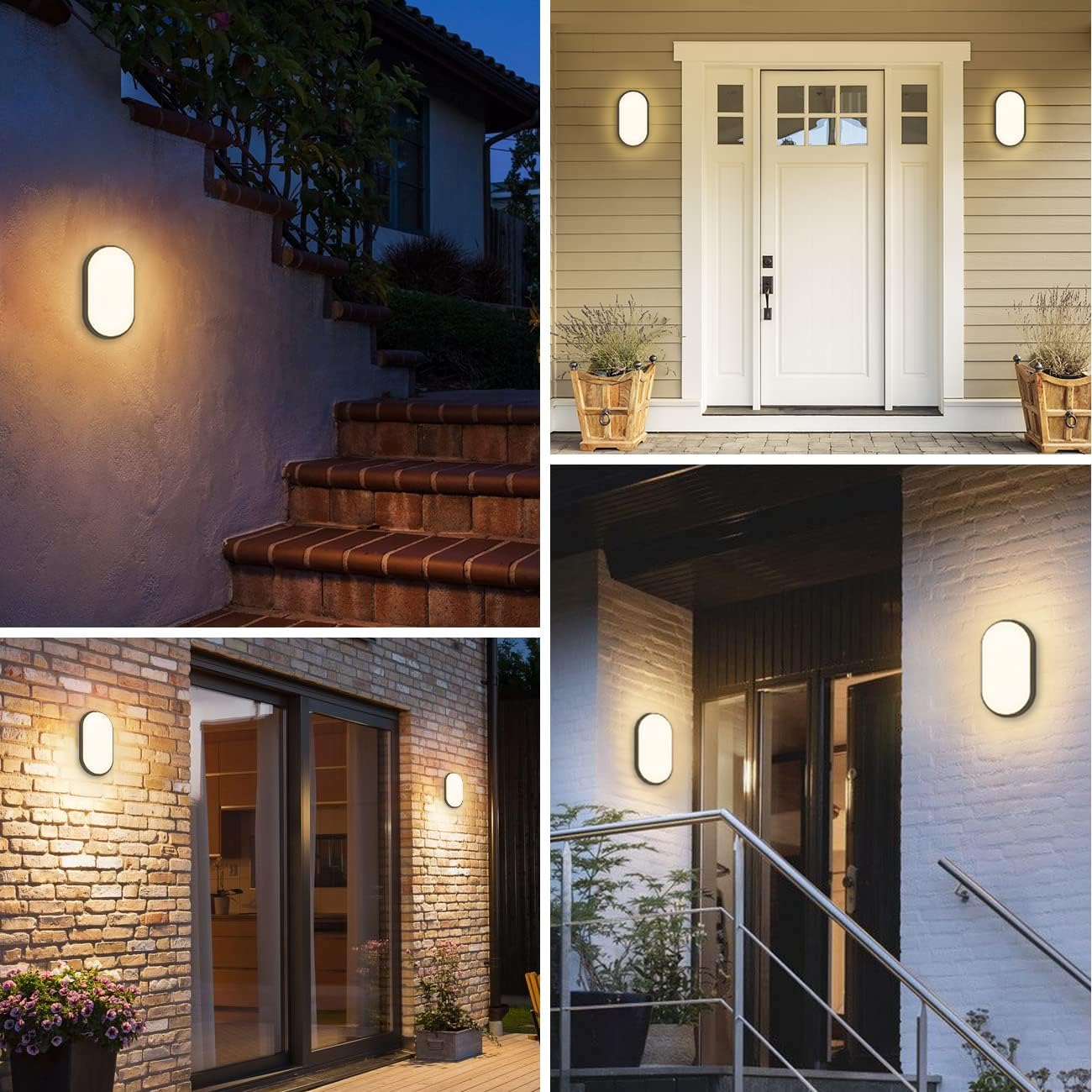 14W Black LED Oval Wall Lights