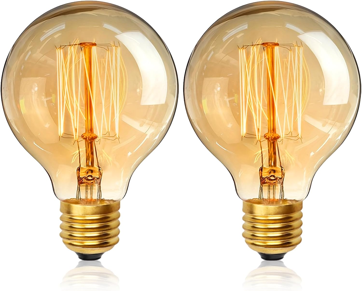 Vintage Edison Light Bulbs,E27 Dimmable Screw Edison Bulbs,40w Incandescent Light Bulb 2 Packs