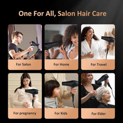 2400W Professional Ionic Hair Dryer – Diffuser, 2 Nozzles, 4 Combs & Cool Shot