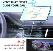 OHLPRO Red Magsafe Car Mount Charger for iPhone 16/15/14/13 Series, 15W Fast Charging