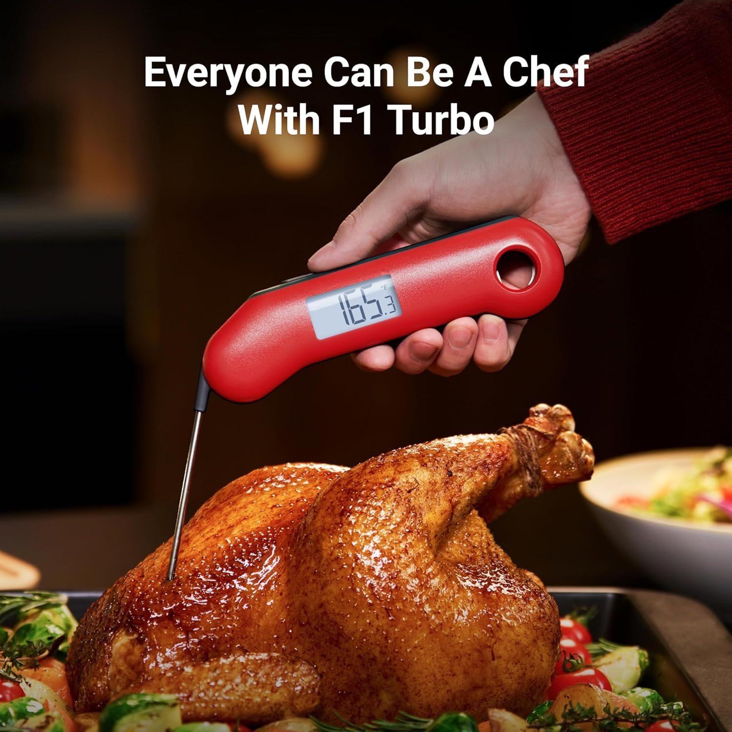 ThermoMaven F1 Turbo Red Meat Thermometer – 0.5s Instant Read, IP67 Waterproof