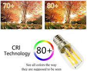 2-Pack E14 3W LED Refrigerator Bulb, 6000K Cool White, Energy-Saving SES Pygmy Light for Freezer, Microwave, Cooker Hood & Appliance Lighting