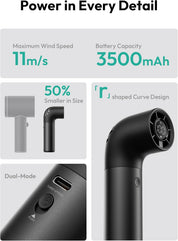 Aecooly Portable Handheld Fan, Powerful Turbo Mini Fan,15H Max Cooling Time,19000 RPM High Speed Aero Pro,6 Speeds Aluminum Case, Pocket Rechargeable Personal Small Travel GIfts for Women Men -Black
