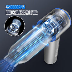 Handheld Vacuum Cleaner 25000Pa Powerful Mini Car Hoover Blue