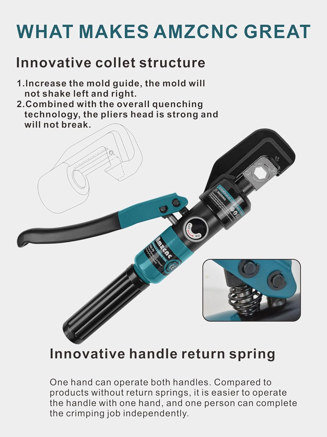 Hydraulic Crimping Tool 12 AWG–2/0 AWG with Dies
