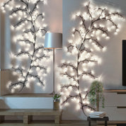 White LED Willow Vine Lights for Bedroom Wall Décor, 8ft Plug-In Twig Branch Lights with Remote Control for Indoor Home Decoration