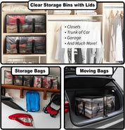 ClearSpace Oversized Moving Bags, 2-Pack – Heavy-Duty Storage Totes with Zippers & Handles