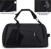 42L Waterproof Gym Duffel Bag with Shoe Compartment, Wet Pocket & Lock – Unisex