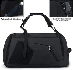 42L Waterproof Gym Duffel Bag with Shoe Compartment, Wet Pocket & Lock – Unisex