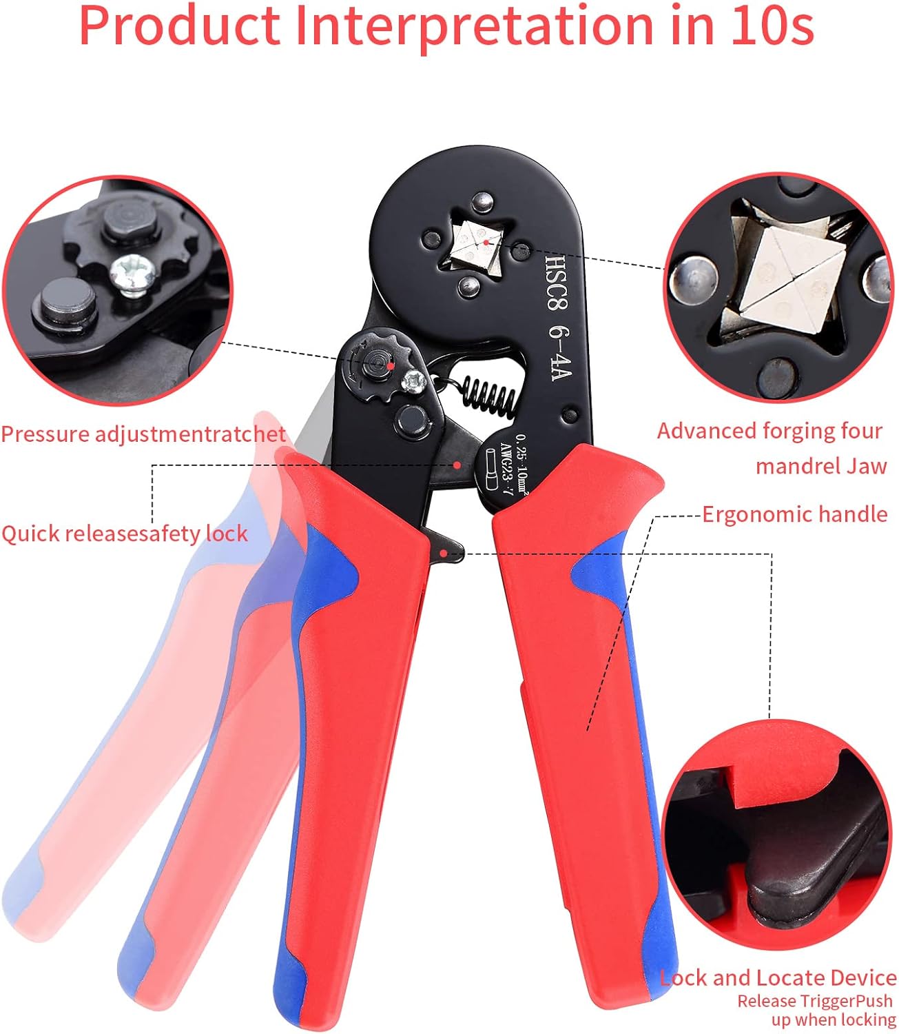 Ferrule Crimping Tool Kit 0.25-10mm² with 1250 Terminals