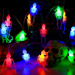 20LEDs Skeleton Lights, Halloween Led Lights 3M, Skeleton Multicolor Lights for Outdoor Indoor Party Halloween Decoration