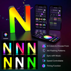 LED Letter N USB Colour Changing Light
