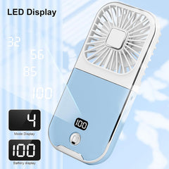 Folding Handheld Fan with LED Display & Power Bank